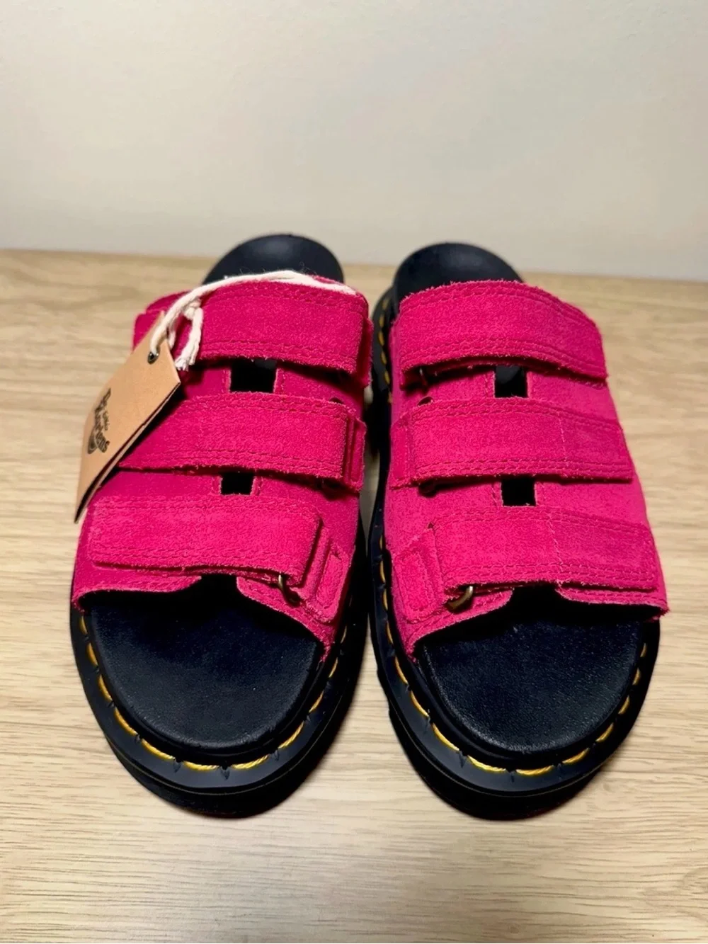 Dr. Martens  Pink Suede Triple-Strap Sandals - Picture 5 of 7